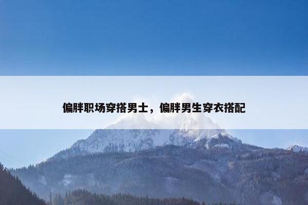 偏胖职场穿搭男士，偏胖男生穿衣搭配