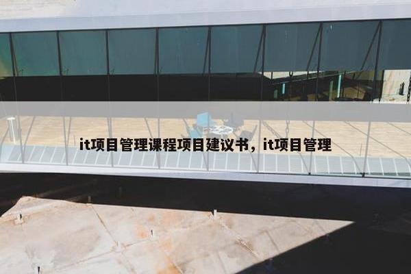 it项目管理课程项目建议书，it项目管理