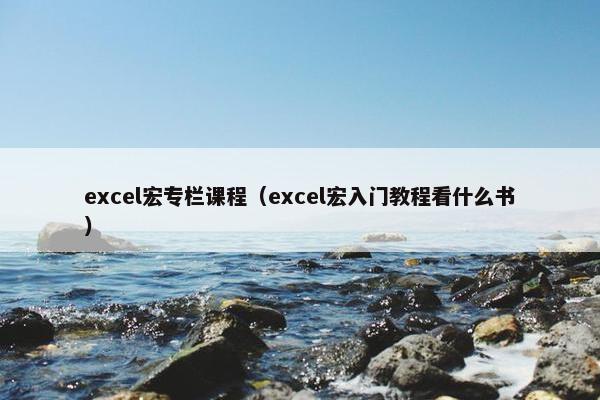 excel宏专栏课程（excel宏入门教程看什么书）