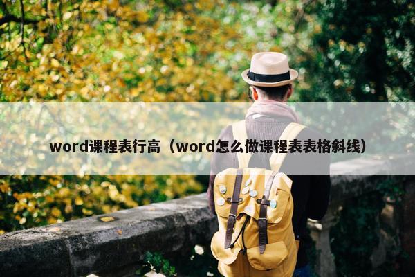 word课程表行高（word怎么做课程表表格斜线）