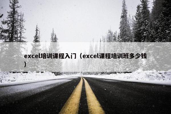 excel培训课程入门（excel课程培训班多少钱）