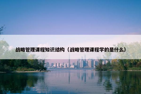 战略管理课程知识结构（战略管理课程学的是什么）