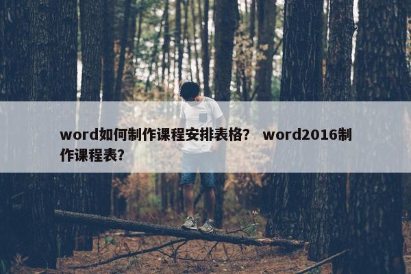 word如何制作课程安排表格？ word2016制作课程表？