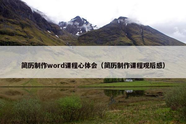 简历制作word课程心体会（简历制作课程观后感）