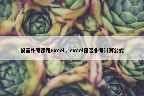 设置补考课程Excel，excel是否补考计算公式
