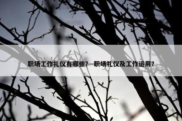 职场工作礼仪有哪些？ 职场礼仪及工作运用？