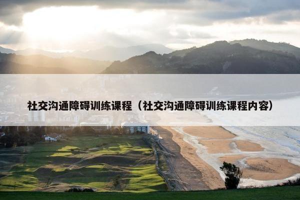社交沟通障碍训练课程（社交沟通障碍训练课程内容）