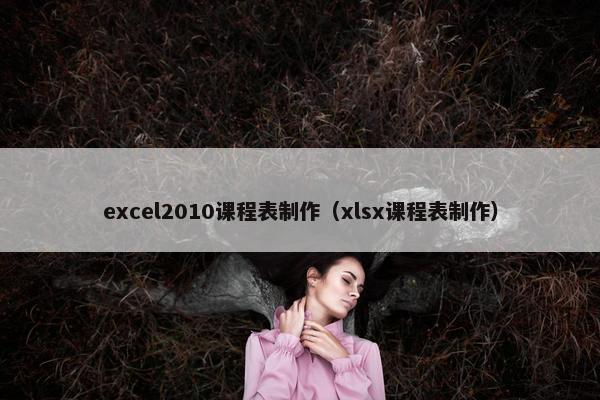 excel2010课程表制作（xlsx课程表制作）