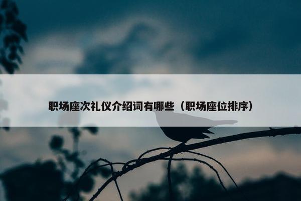 职场座次礼仪介绍词有哪些（职场座位排序）