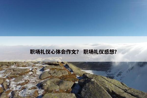 职场礼仪心体会作文？ 职场礼仪感想？