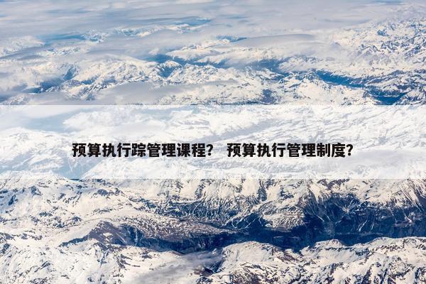 预算执行踪管理课程？ 预算执行管理制度？