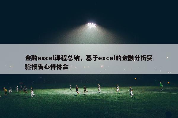 金融excel课程总结，基于excel的金融分析实验报告心得体会