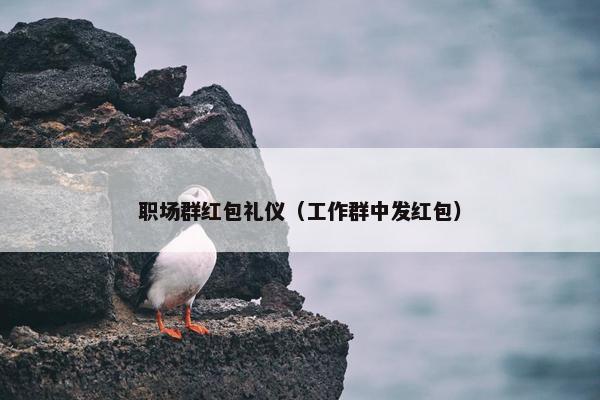 职场群红包礼仪（工作群中发红包）