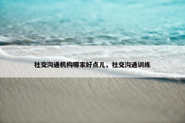 社交沟通机构哪家好点儿，社交沟通训练