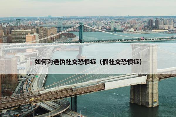 如何沟通伪社交恐惧症（假社交恐惧症）