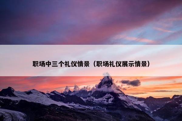 职场中三个礼仪情景（职场礼仪展示情景）