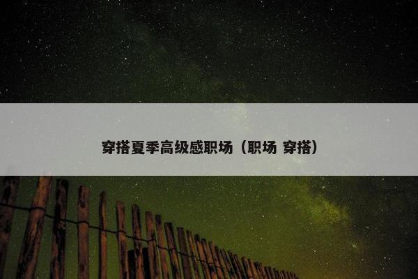穿搭夏季高级感职场（职场 穿搭）