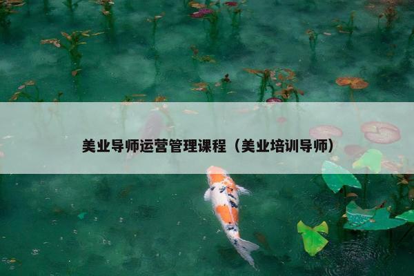 美业导师运营管理课程（美业培训导师）