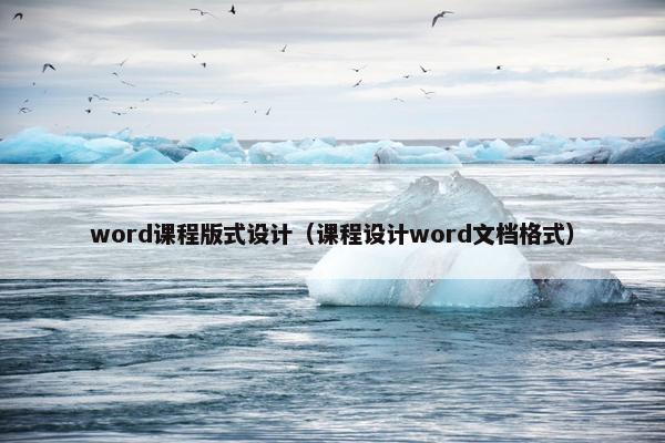 word课程版式设计（课程设计word文档格式）