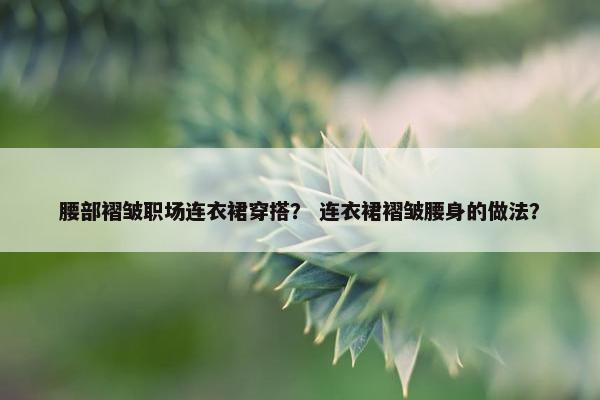 腰部褶皱职场连衣裙穿搭？ 连衣裙褶皱腰身的做法？