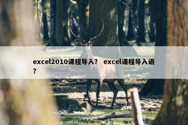 excel2010课程导入？ excel课程导入语？