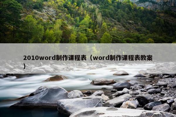 2010word制作课程表（word制作课程表教案）