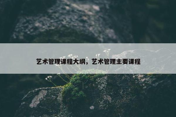 艺术管理课程大纲，艺术管理主要课程