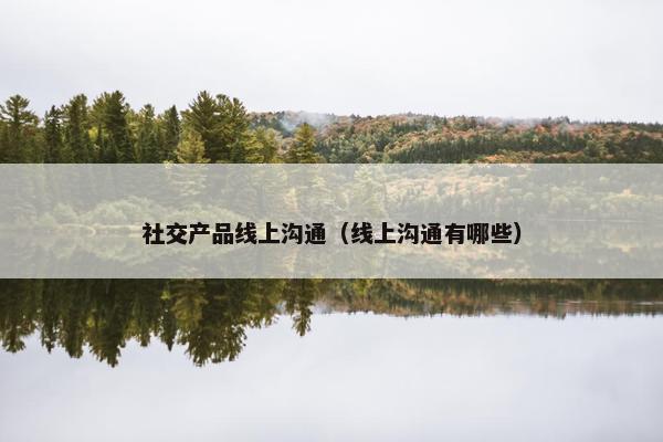 社交产品线上沟通（线上沟通有哪些）