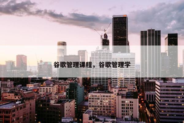 谷歌管理课程，谷歌管理学