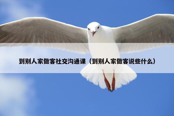 到别人家做客社交沟通课（到别人家做客说些什么）