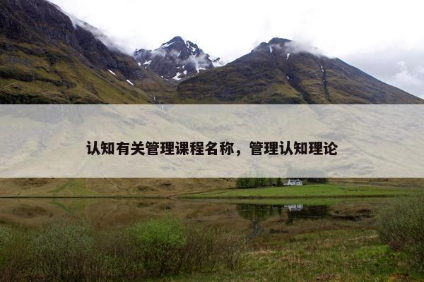 认知有关管理课程名称，管理认知理论