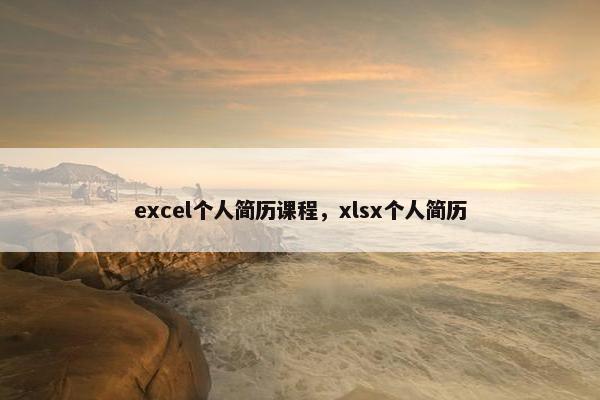 excel个人简历课程，xlsx个人简历
