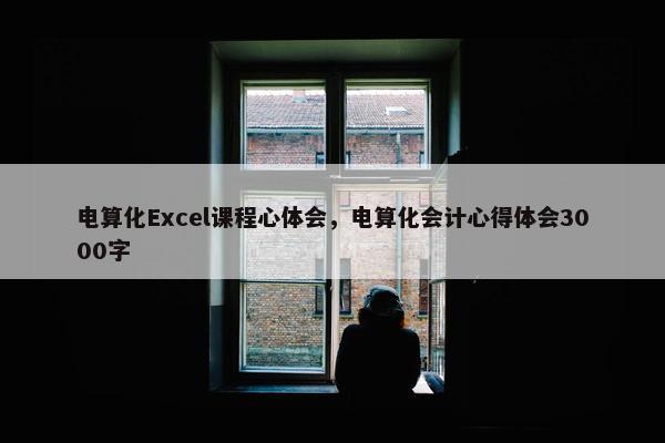 电算化Excel课程心体会，电算化会计心得体会3000字