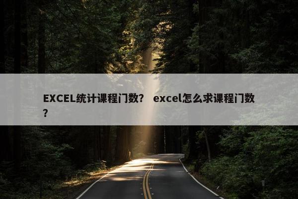 EXCEL统计课程门数？ excel怎么求课程门数？