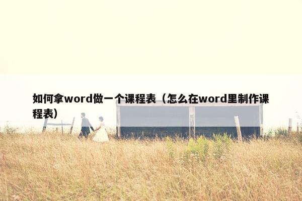 如何拿word做一个课程表（怎么在word里制作课程表）