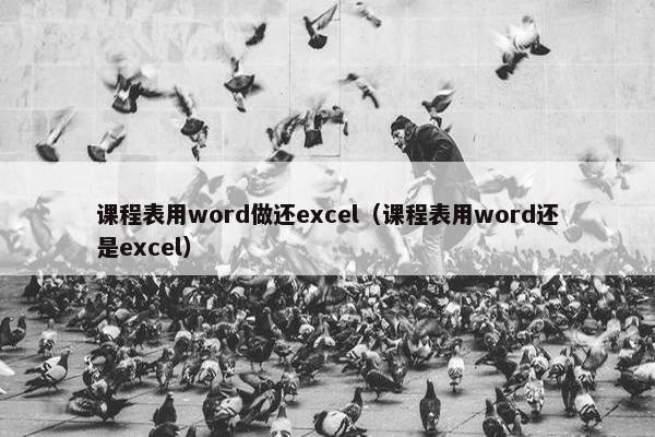 课程表用word做还excel（课程表用word还是excel）