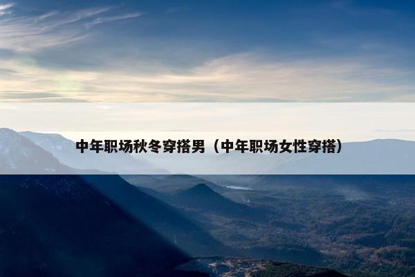 中年职场秋冬穿搭男（中年职场女性穿搭）