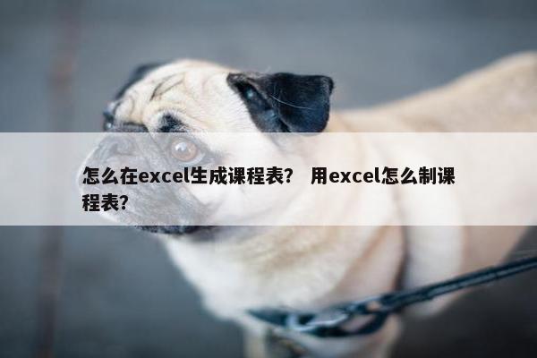 怎么在excel生成课程表？ 用excel怎么制课程表？