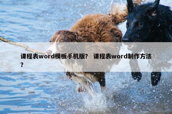 课程表word模板手机版？ 课程表word制作方法？