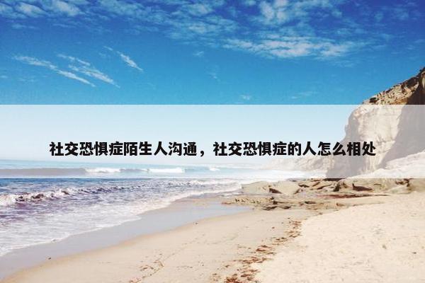 社交恐惧症陌生人沟通，社交恐惧症的人怎么相处