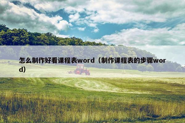 怎么制作好看课程表word（制作课程表的步骤word）