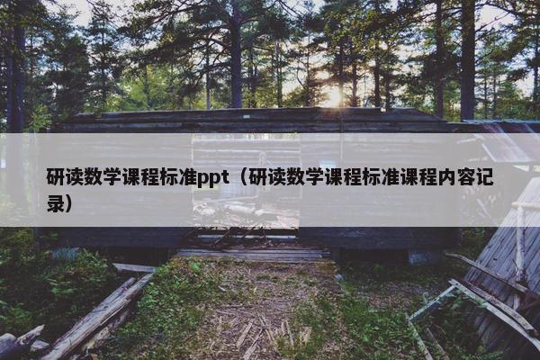 研读数学课程标准ppt（研读数学课程标准课程内容记录）
