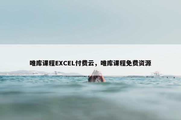 唯库课程EXCEL付费云，唯库课程免费资源