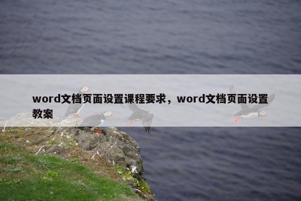 word文档页面设置课程要求，word文档页面设置教案