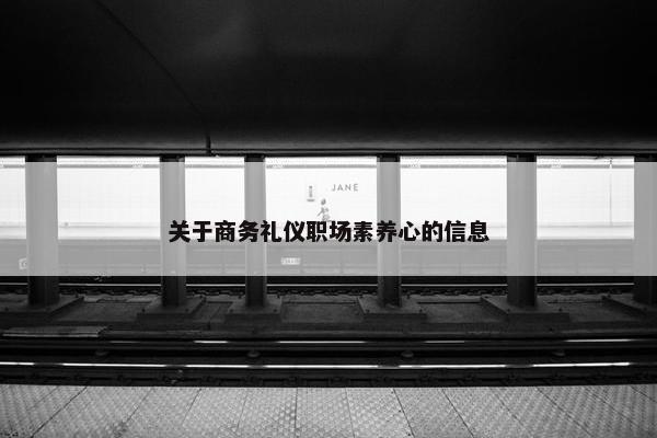 关于商务礼仪职场素养心的信息