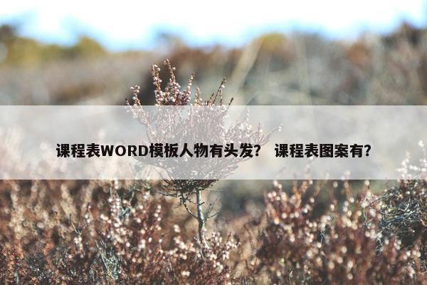 课程表WORD模板人物有头发？ 课程表图案有？