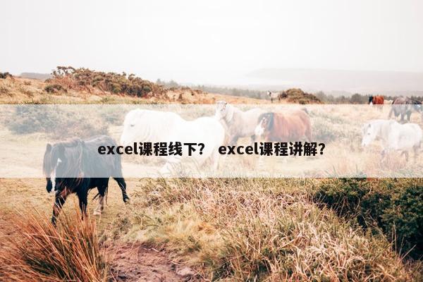 excel课程线下？ excel课程讲解？