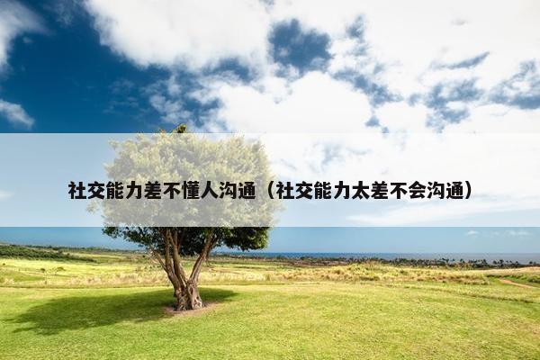 社交能力差不懂人沟通（社交能力太差不会沟通）