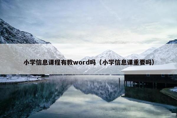 小学信息课程有教word吗（小学信息课重要吗）
