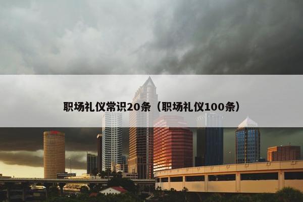 职场礼仪常识20条（职场礼仪100条）